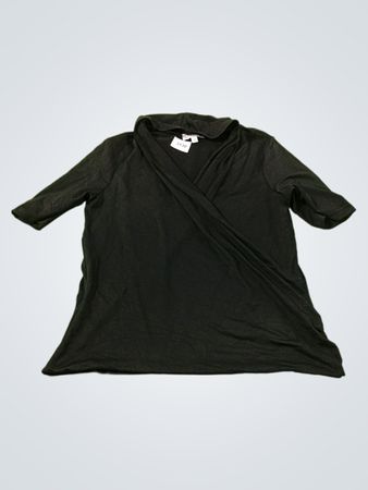 A'NUE MIAMI Damenshirt in Schwarz mit Wickeloptik