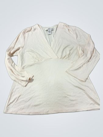 pursuits.ltd. Damen Größe M cremefarbiges langärmliges V‑Ausschnitt Wickeloberteil