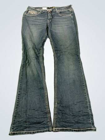 Love X Indigo Damen Blue Flare Jeans