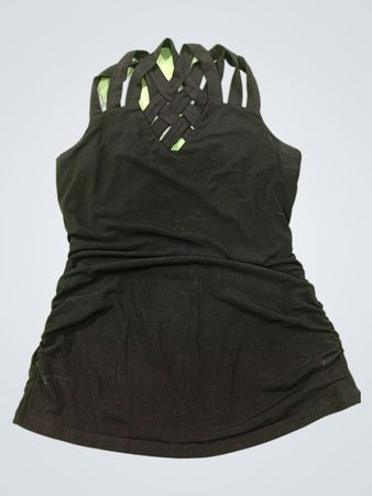 INC International Concepts schwarzes gerafftes Tanktop