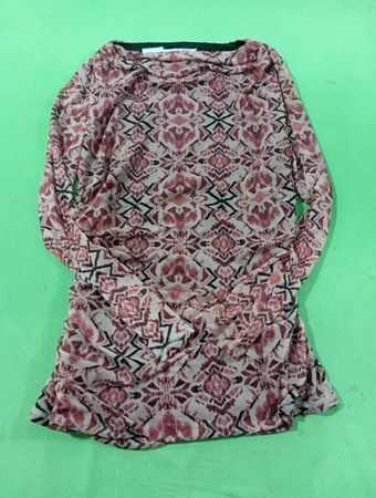 Counterparts Damen Langarm gerafftes Kleid mit Print