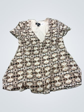 AB STUDIO Women's Patterned V-Neck Top