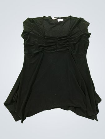 American City Wear Schwarze, geraffte Tunika-Top
