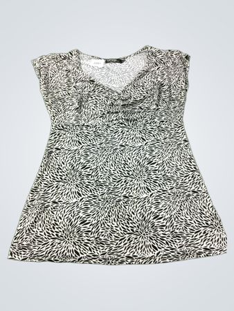 George Schwarz-Weißes Blumenmuster-Kleid
