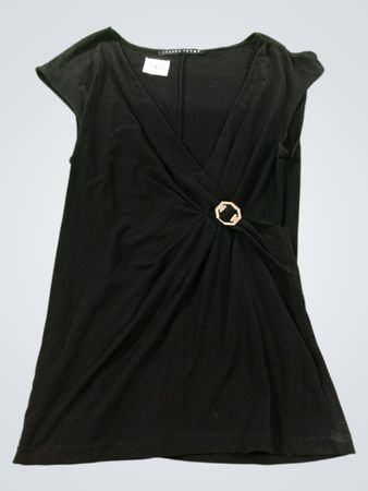 IVANKA TRUMP Schwarzes verziertes V-Ausschnitt-Top
