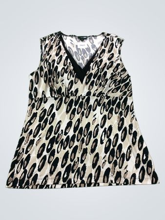 east5th ärmelloses V-Ausschnitt-Top mit Animal-Print