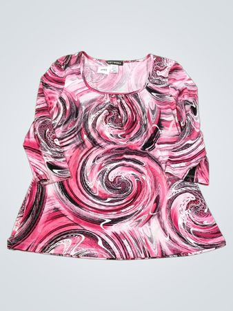 SOFT WORKS Tunika mit pinkem Wirbelmuster