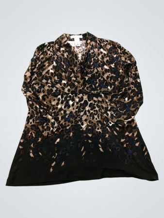 Liz Claiborne Petite langärmliges Oberteil mit Leopardenmuster