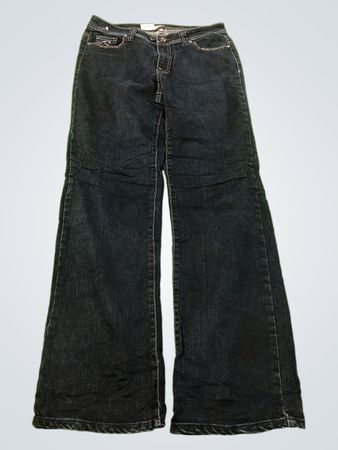 Liz Claiborne Damen Jeans in dunkler Waschung mit Schlag und verzier­ten Taschen
