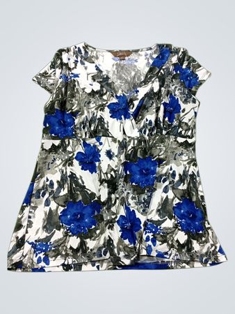 Jessica Oberteil mit V-Ausschnitt und Blumenmuster