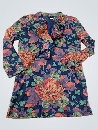 Chaps Denim Kleid mit Blumenmuster und langen Ärmeln