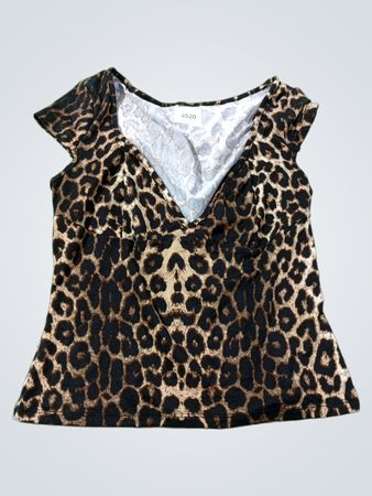 Leoprint V-Ausschnitt Top