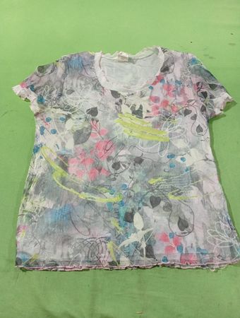 Gevana Women's Sheer Floral Print T-Shirt