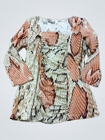 Dressbarn Schlangenprint gerafftes Top
