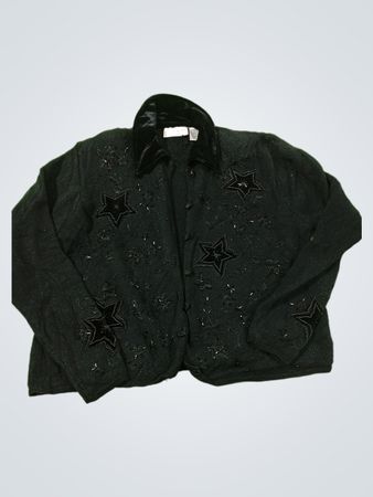Schwarzer mit Sternen verzierter Cardigan