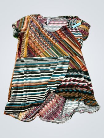 Mehrfarbig gestreiftes T-Shirt