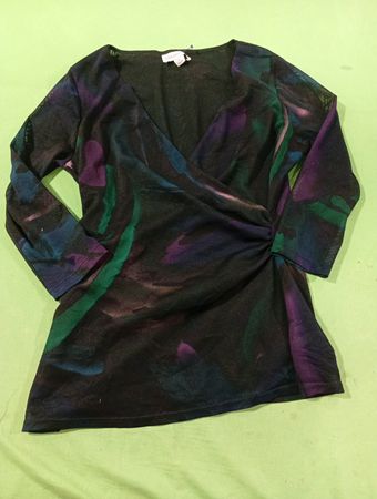 Coldwater Creek Damen-Wickelshirt mit Mesh-Front