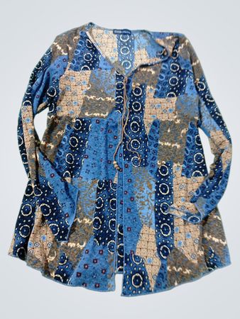 Thyme Maternity Patchwork-Print Langarmshirt