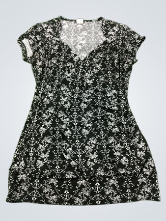 Maurices Black & White Floral Print Mini Dress