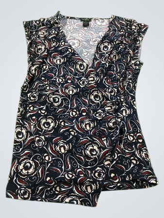 Ann Taylor Blütenmuster V-Ausschnitt Top