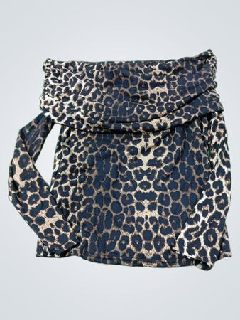Leoprint-Schulterfreies Top