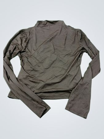Brauner Rollkragen-Langarmtop