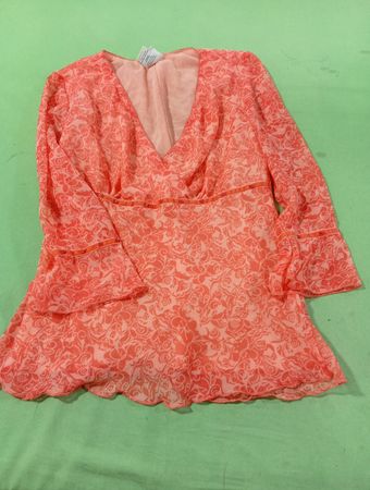 Faded Glory Orange Blusen mit Blumenmuster