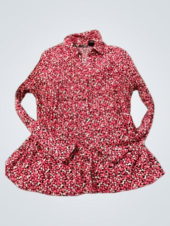 East 5th Petite rosa Bluse mit Knopfleiste und Print