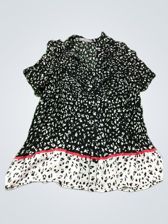 NY Collection Damen Kurzarm bedruckte Bluse