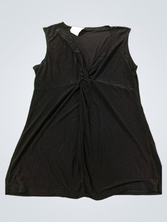 Schwarzes ärmelloses Oberteil mit Twist-Detail