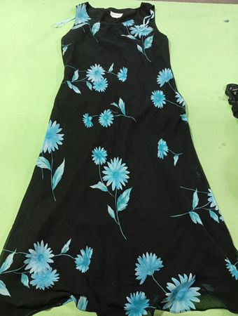 STUDIO I Schwarzes Maxikleid mit Blumenmuster