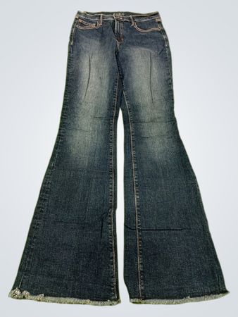 CUPiO Damen Jeans mit ausgestelltem Bein, blau, Größe 6
