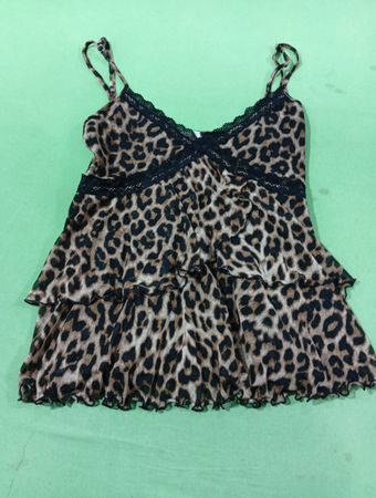 Frankee & Skylarr Leopard-Print-Rüschentop