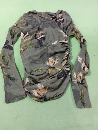 ALLSAINTS Floral Print gerafftes Mesh-Top