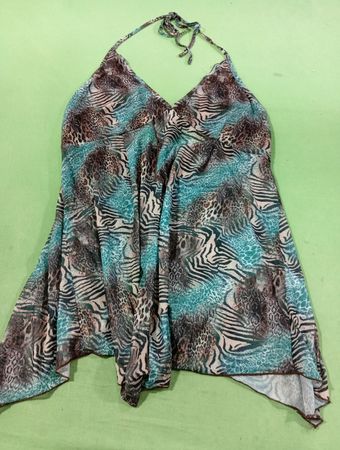 Damen Neckholderkleid mit Animalprint