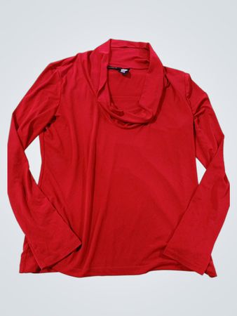 East 5th Rotes Kapuzen-Kragen Langarmshirt