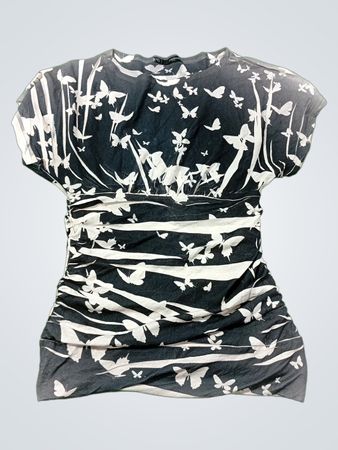 Maurices Schmetterlingsdruck gerafftes Top