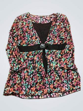 Christopher & Banks Damen Bedruckte Faltenbluse