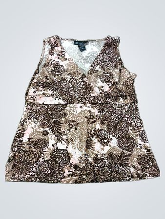 INC International Concepts ärmelloses Oberteil mit Blumenmuster und V-Ausschnitt
