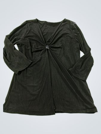 George Stretch schwarzes Langarm-Oberteil mit Twist-Front