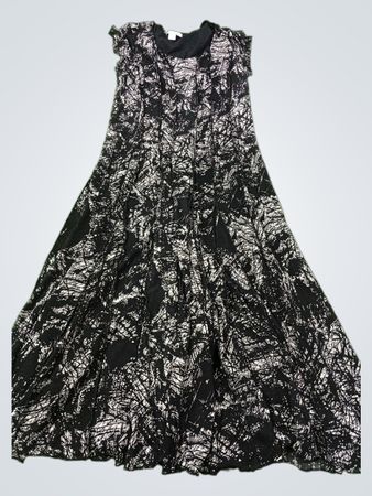 Coldwater Creek schwarz-weiß gemustertes Maxikleid