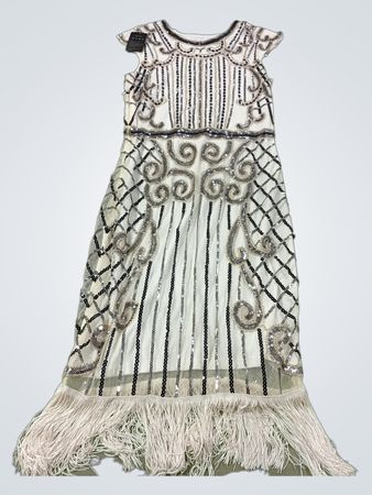 Weißes Paillettenchaftkleid