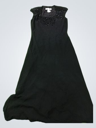 Jones New York Schwarzes verziertes Maxikleid