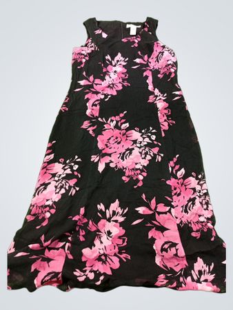 STUDIO I PETITE schwarzes Maxikleid mit Blumenmuster