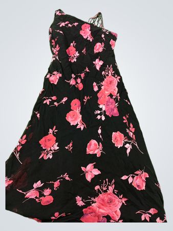Evan-Picone schwarzes Blumenmusterkleid