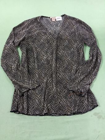 Plisse Damen Größe M 100% Polyester Langarmshirt