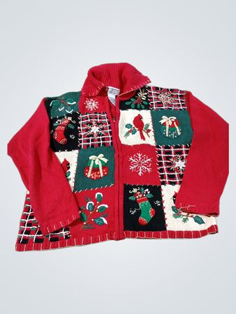 Tiara International Weihnachtskollektion 2000 Design und Muster urheberrechtlich geschützt Reißverschluss-Cardigan