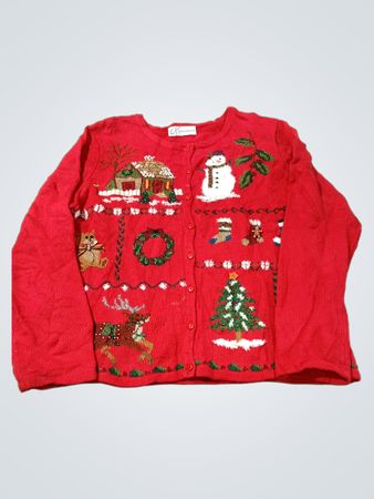 Dressbarn Roter Weihnachtscardigan