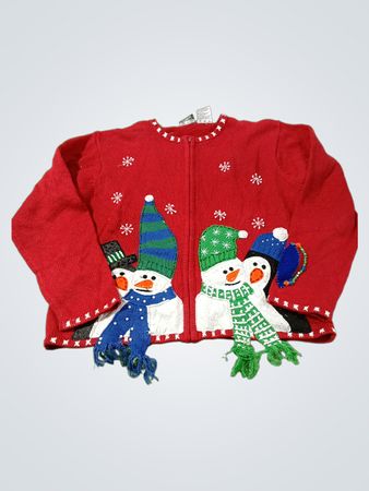 Flora Girls Design und Muster Copyright 2004 Red Snowman and Penguin Sweater