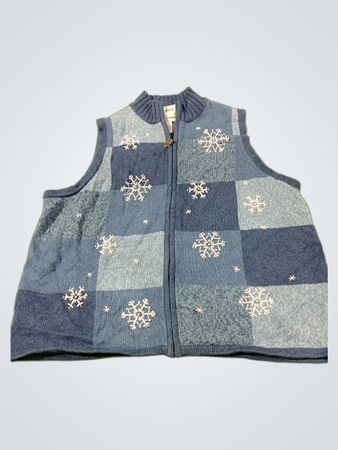 Breckenridge Damenweste mit Schneeflocken-Patchwork-Strick